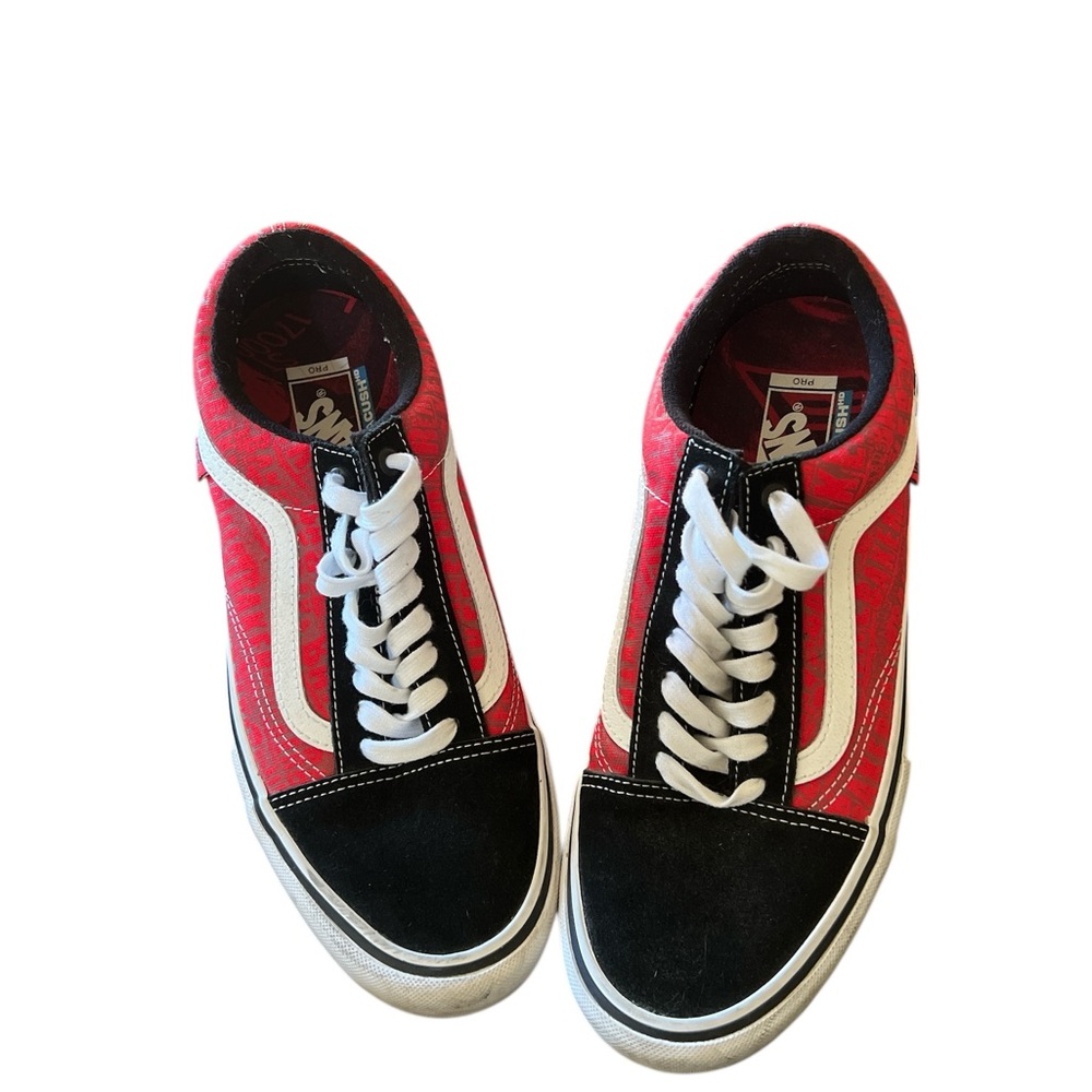Vans Red and Black High-Tops with White Accents